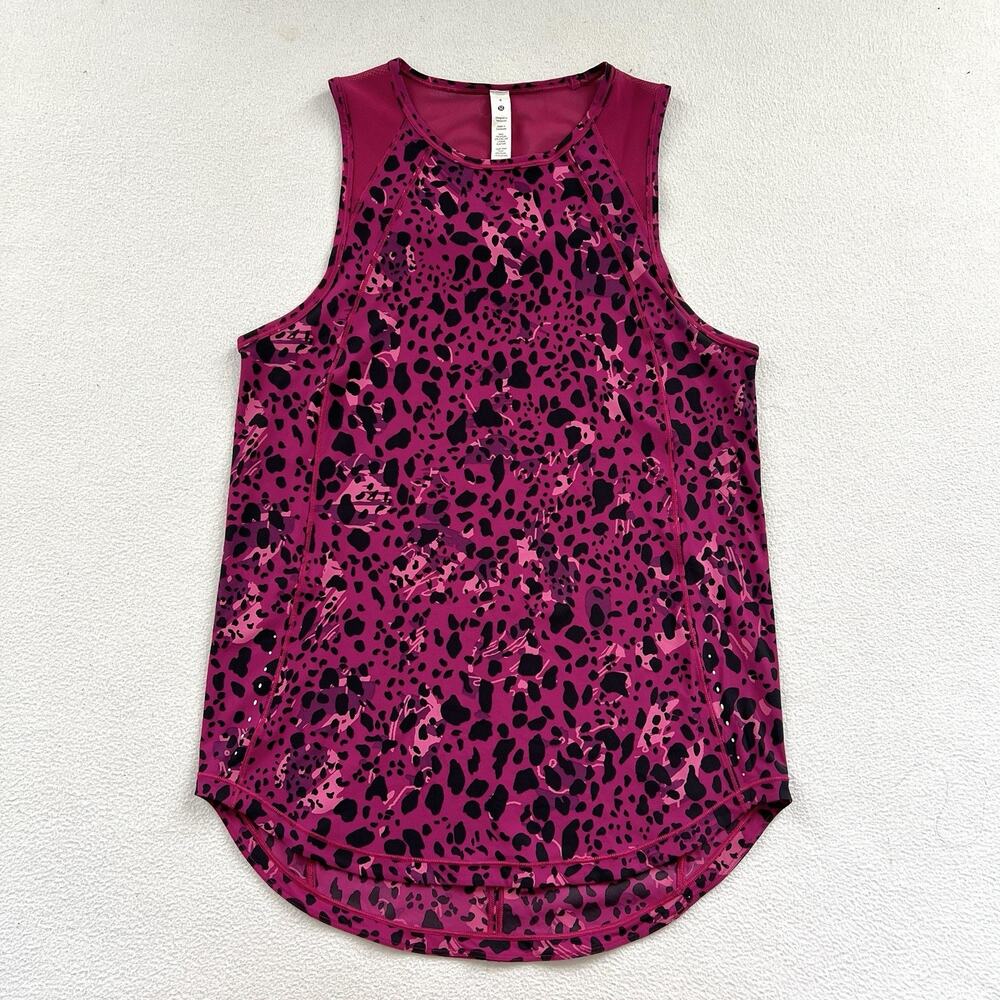 Lululemon Cheetah Camo Magenta Pink Purple Animal Print Sculpt Tank Cutout Top 4